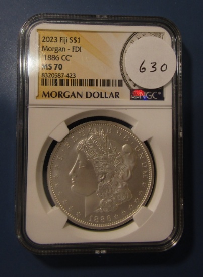2023 FIJI DOLLAR 1886-CC MORGAN NGC MS-70