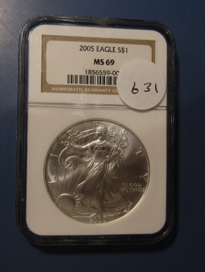 2005 AMERICAN SILVER EAGLE NGC MS-69