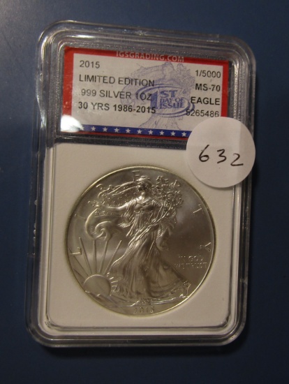 2015 AMERICAN SILVER EAGLE IGS MS-70