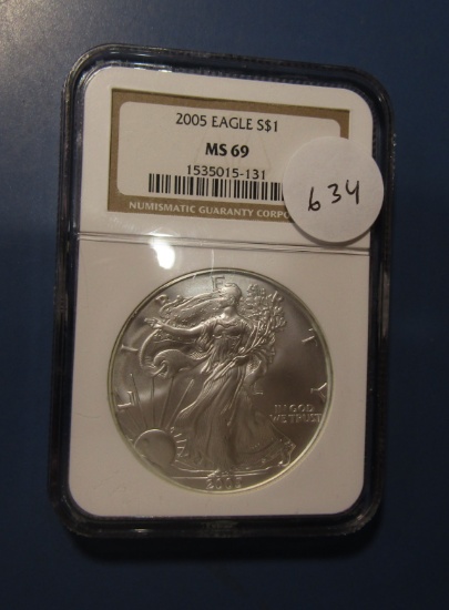 2005 AMERICAN SILVER EAGLE NGC MS-69