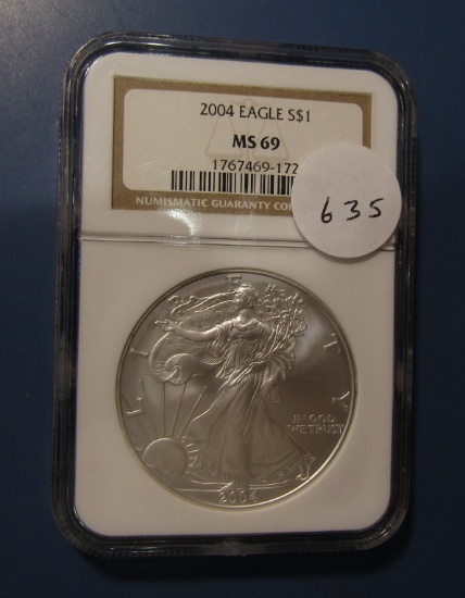 2004 AMERICAN SILVER EAGLE NGC MS-69