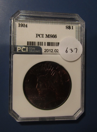 1924 PEACE DOLLAR PCI MS-66