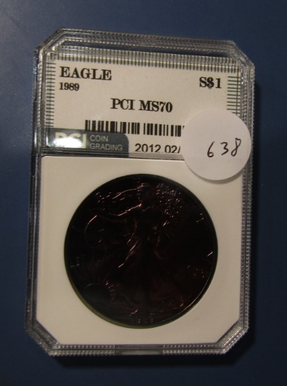 1989 AMERICAN SILVER EAGLE PCI MS-70