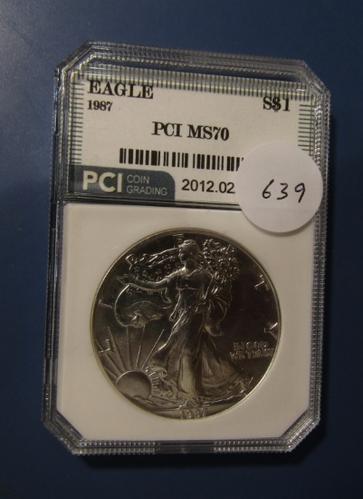 1987 AMERICAN SILVER EAGLE PCI MS-70