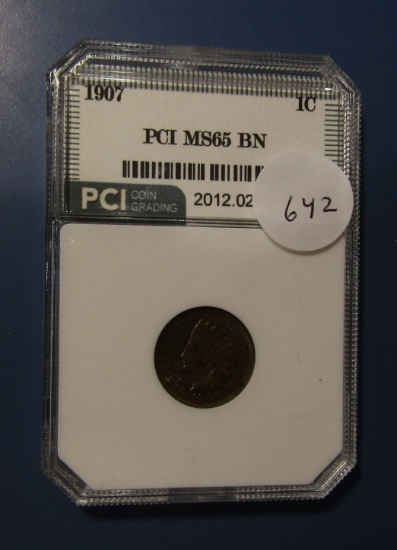 1907 INDIAN CENT PCI MS-65 BROWN