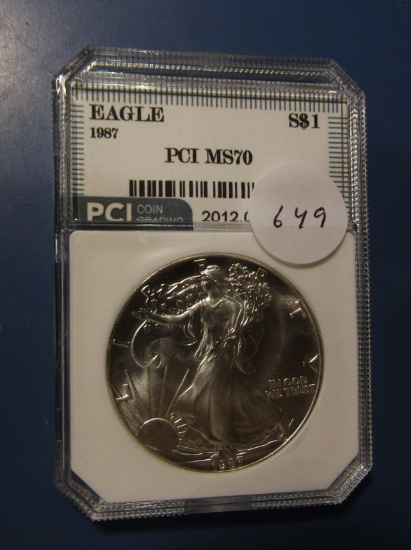 1987 AMERICAN SILVER EAGLE PCI MS-70