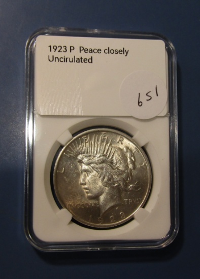 1923 PEACE DOLLAR GERM BU MS-65