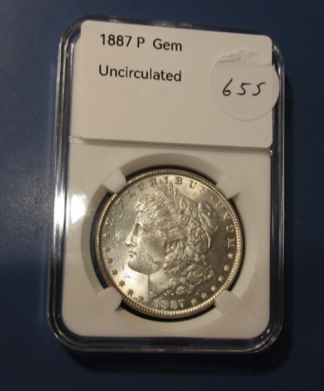 1887 MORGAN DOLLAR GEM BU MS-65