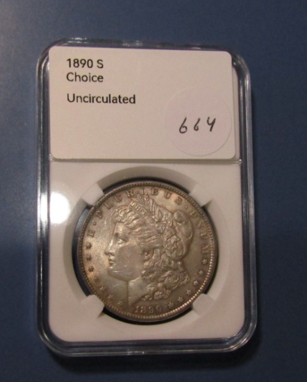 1890-S MORGAN DOLLAR CH AU-58