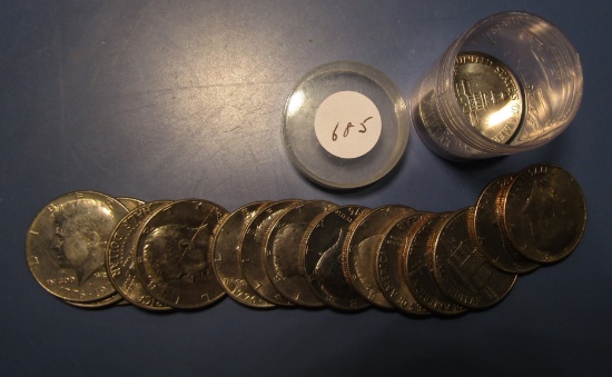 ROLL OF NINETEEN 1976-D KENNEDY HALF DOLLARS BU (19 COINS)