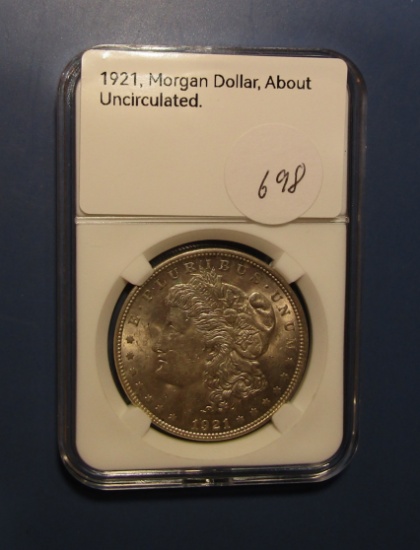 1921 MORGAN DOLLAR CH AU-58
