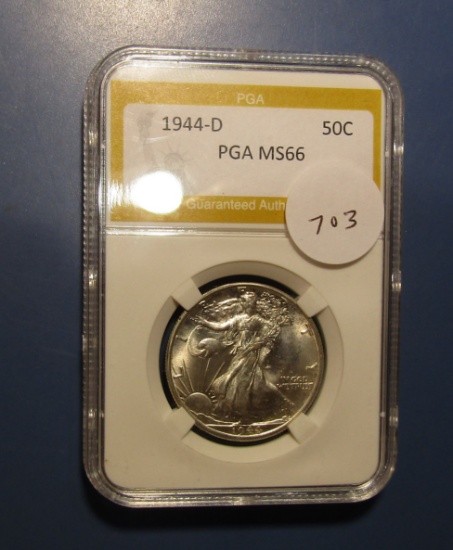 1944-D WALKER HALF DOLLAR PGA MS-66