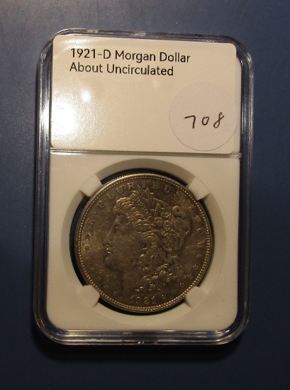1921-D MORGAN DOLLAR CH AU-55