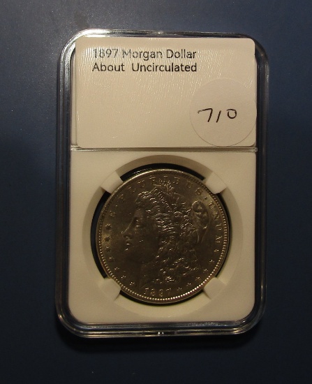 1897 MORGAN DOLLAR CH AU-58