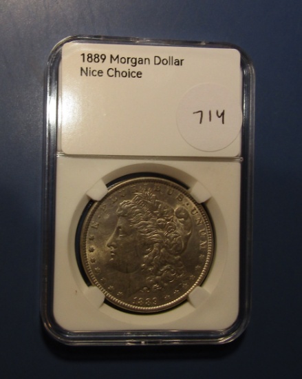 1889 MORGAN DOLLAR CH AU-58