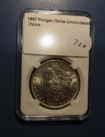 1887 MORGAN DOLLAR CH GEM BU MS-65