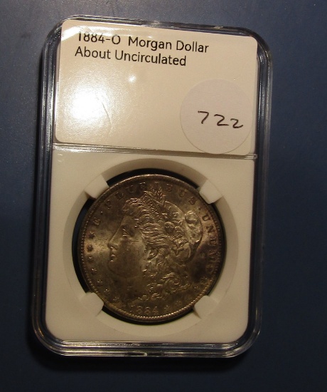 1884-O MORGAN DOLLAR CH AU-58