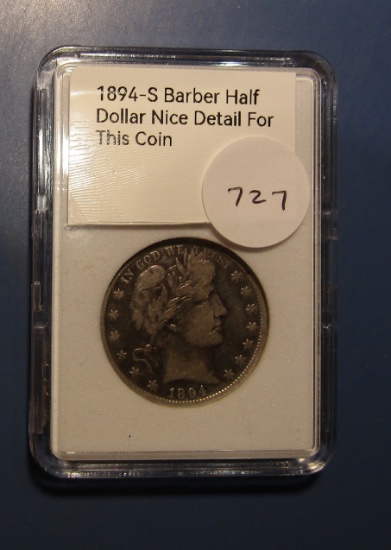 1894-S BARBER HALF DOLLAR F/VF