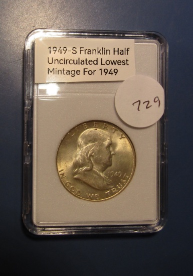 1949-S FRANKLIN HALF DOLLAR UNC