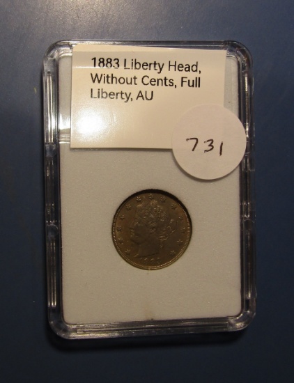 1883 NC LIBERTY NICKEL AU