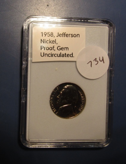 1958 JEFFERSON NICKEL GEM PROOF