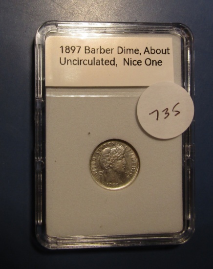 1897 BARBER DIME CH AU