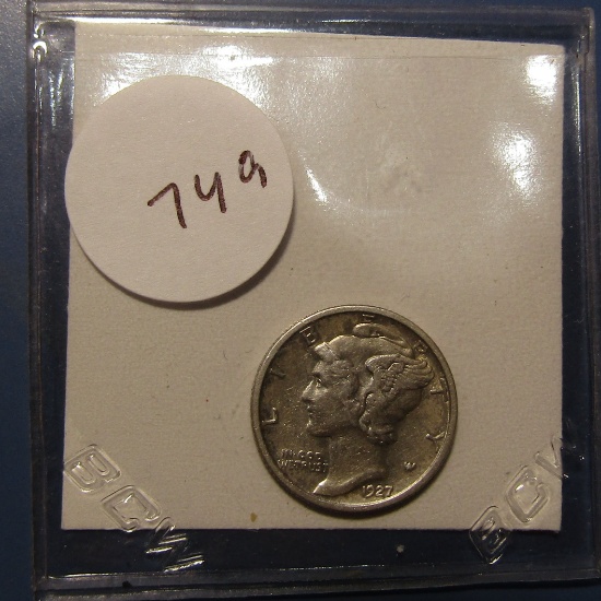 1927-S MERCURY DIME AU