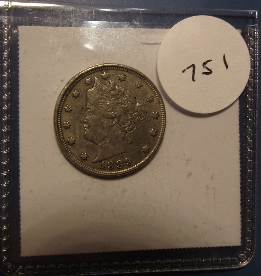 1889 LIBERTY NICKEL XF/AU