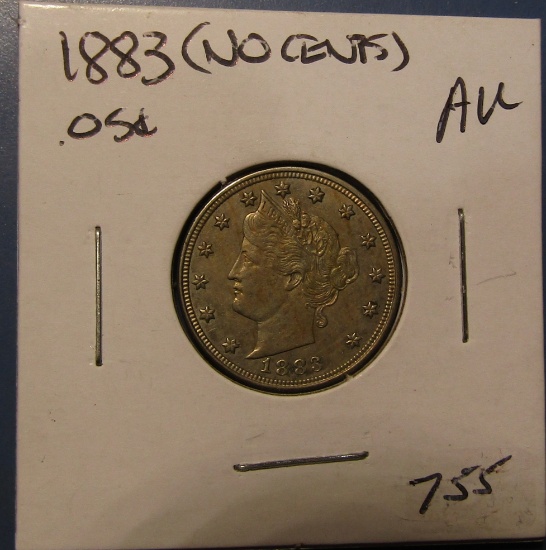 1883 NC LIBERTY NICKEL AU