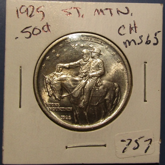 1925 STONE MTN. COMMEM. HALF DOLLAR GEM BU MS-65