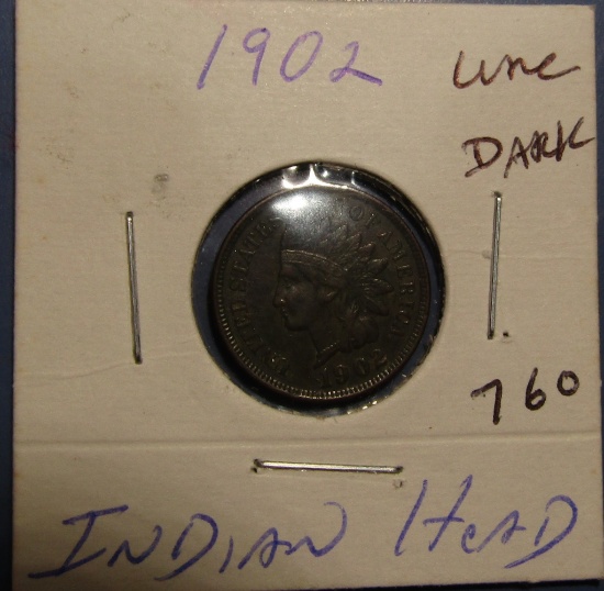 1902 INDIAN CENT CH UNC (DARK)