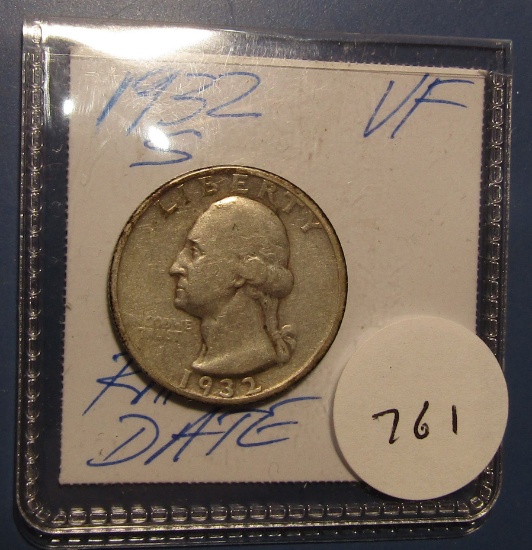1932-S WASHINGTON QUARTER VF
