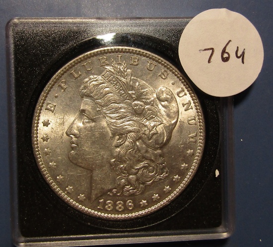 1886 MORGAN DOLLAR CH AU-58