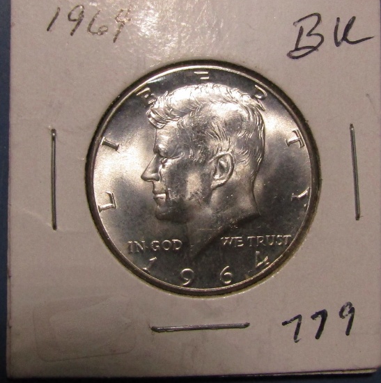 1964 SILVER KENNEDY HALF DOLLAR CH BU