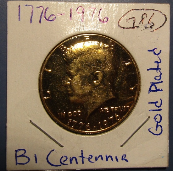 1976 BICENTENNIAL KENNEDY HALF GOLD PLATED