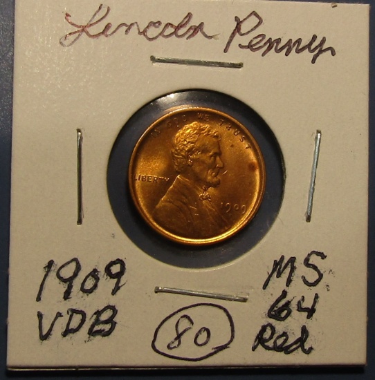 1909-VDB LINCOLN CENT MS-64 RED
