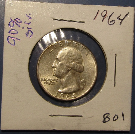 1964 SILVER WASHINGTON QTR. BU