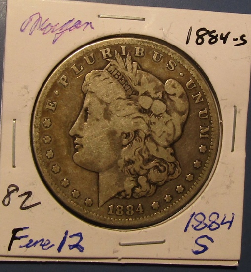 1884-S MORGAN DOLLAR FINE