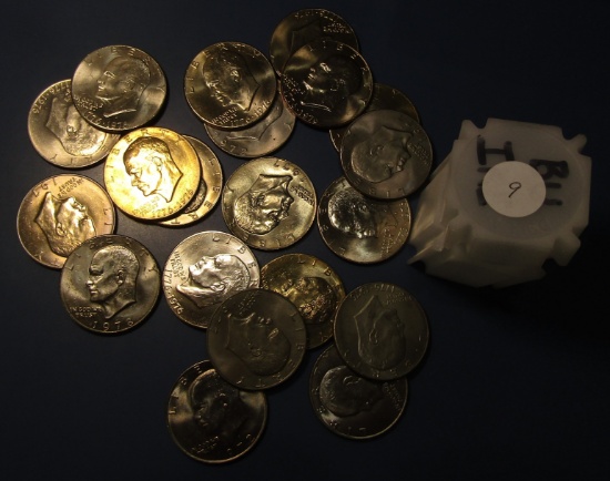 IKE DOLLAR ROLL ,MISC. DATES BU (20 COINS)