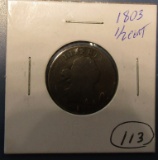 1803 DRAPED HALF CENT GOOD-6