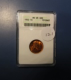 1952 LINCOLN CENT ANACS MS-65 RED