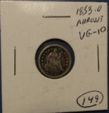 1853-O ARROWS SEATED HALF DIME  VG-10