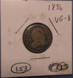 1836 BUST DIME VG-8