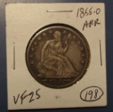 1855-O ARROWS SEATED HALF DOLLAR VF-25
