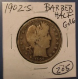 1902-S BARBER HALF DOLLAR GOOD-6
