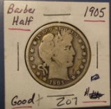 1905 BARBER HALF DOLLAR GOOD-6