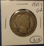 1909-S BARBER HALF DOLLAR GOOD-4