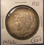 1922 PEACE DOLLAR MS-62