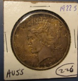 1922-S PEACE DOLLAR AU-55