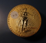 BULOVA TWENTY DOLLAR GOLD PIECE DESIGN CLOCK